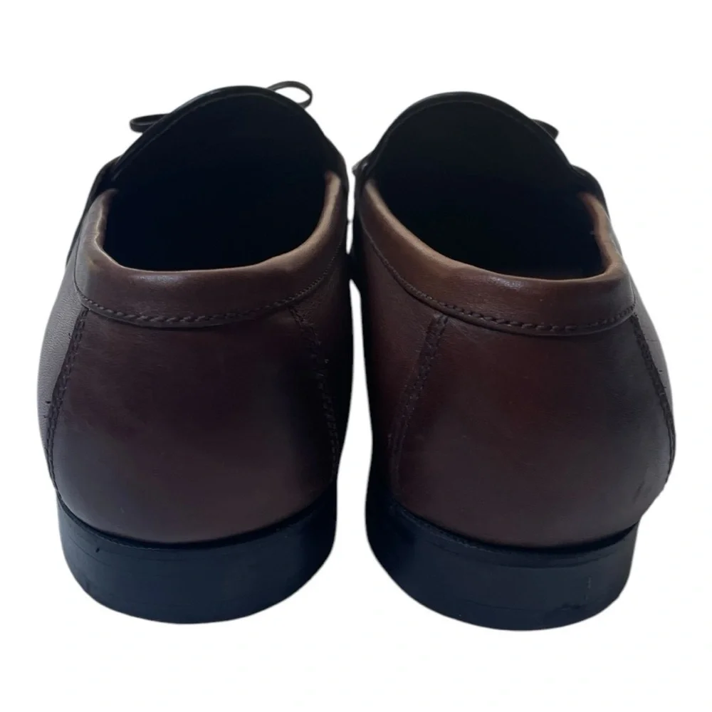 Johnston & Murphy Men’s Halsey Brown Leather Woven Tassel Loafers